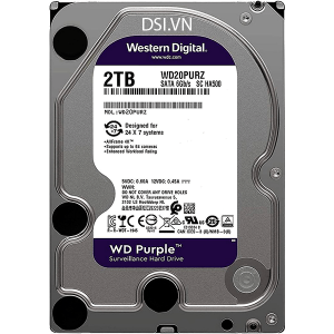 Ổ cứng 2TB HDD Western Digital Purple Tím chuyên Camera 3.5" WD20PURZ chính hãng